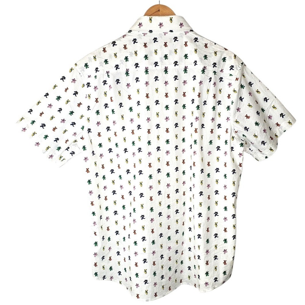 SEC 119 Grateful Dead Dancing Bears Shirt Mens XL White Short Sleeve Button Down - Picture 4 of 11